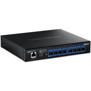 TRENDnet TL2-F7080 8-Port 10G Layer 2 Managed SFP+ Switch, 8 SFP+ slots, smart fan, rack mountable